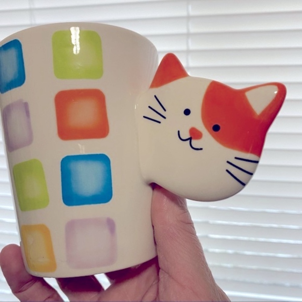 Peek A Boo Cat Face Abstract Coffee Mug 12oz